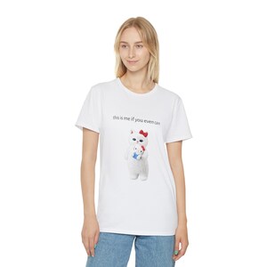 Mofusand x Hello Kitty Sanrio this is me if you even care Unisex T-Shirt image 4