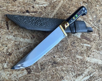 Auténtico cuchillo de chef hecho a mano en Uzbekistán - Región de Chust "Pichoq", funda de cuero, coleccionables nacionales, el mejor regalo para entusiastas de la cocina