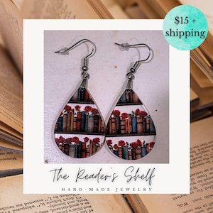 The Reader’s Shelf - lightweight book charm earrings