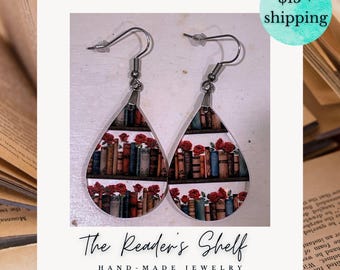 The Reader’s Shelf - lightweight book charm earrings