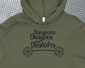 Dungeons and Dragons and Deadlifts, funny workout shirt, dnd exercise, fit dungeons and dragons, D&D Crop Hoodie