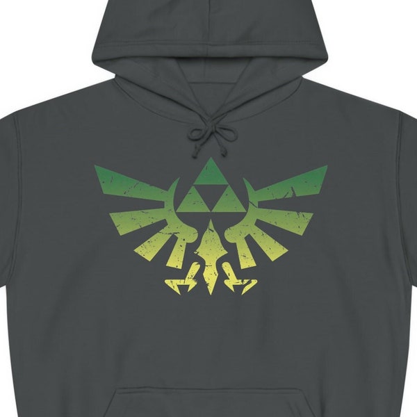 Distressed Zelda Triforce Hoodie, Legend of Zelda Skyward Sword Hooded Sweatshirts Adult