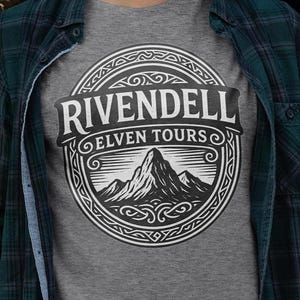 Rivendell Elven Tours T-Shirt, Unisex Tee, Fantasy Shirt, Gift for Book Lovers, Dragon Lover Outfit, Vintage Style Graphic Tee