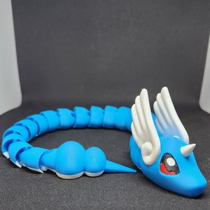 3D Printed Articulated Dragonair Model for Dragon Art Doll and Fidget toy