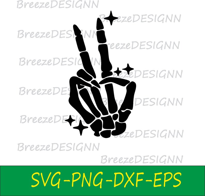 Skeleton Peace Sign, Skeleton Peace Hand, Skeleton Hand Instant
