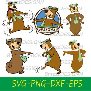 Yogi Bear T-shirt Design, Yogi Bear PNG, Yogi Bear Design, T-Shirt POD Design, Yogi Bear Sublimations, Digital Download, Png Svg Dxf