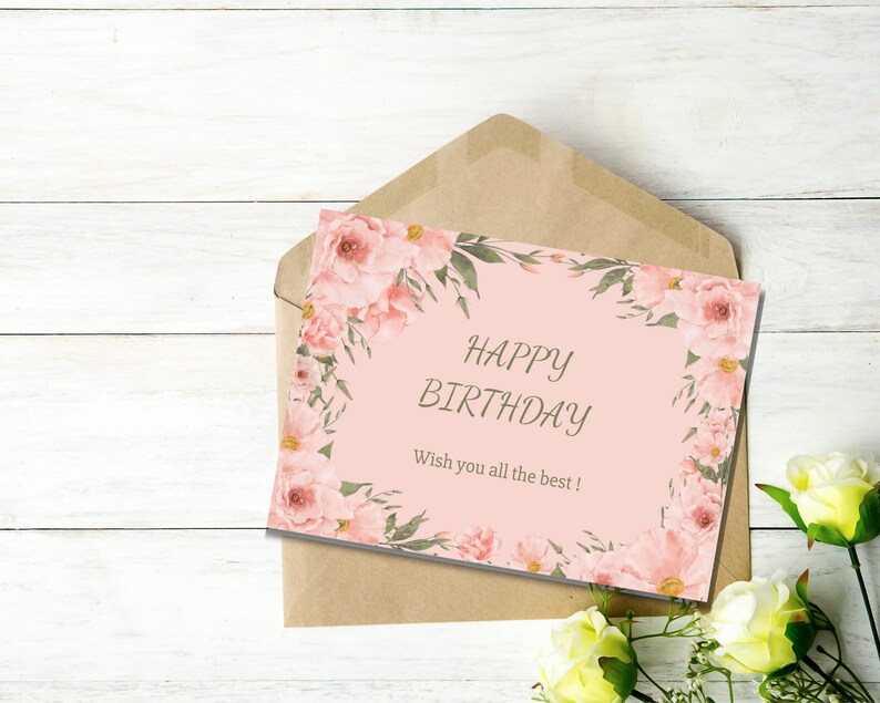 Happy Birthday Digital Printable Card Digital Download Card Digital ...