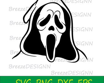 Ghostface Scream Halloween SVG for cricut, Scream Clipart, SVG,PNG,Eps,Dxf.