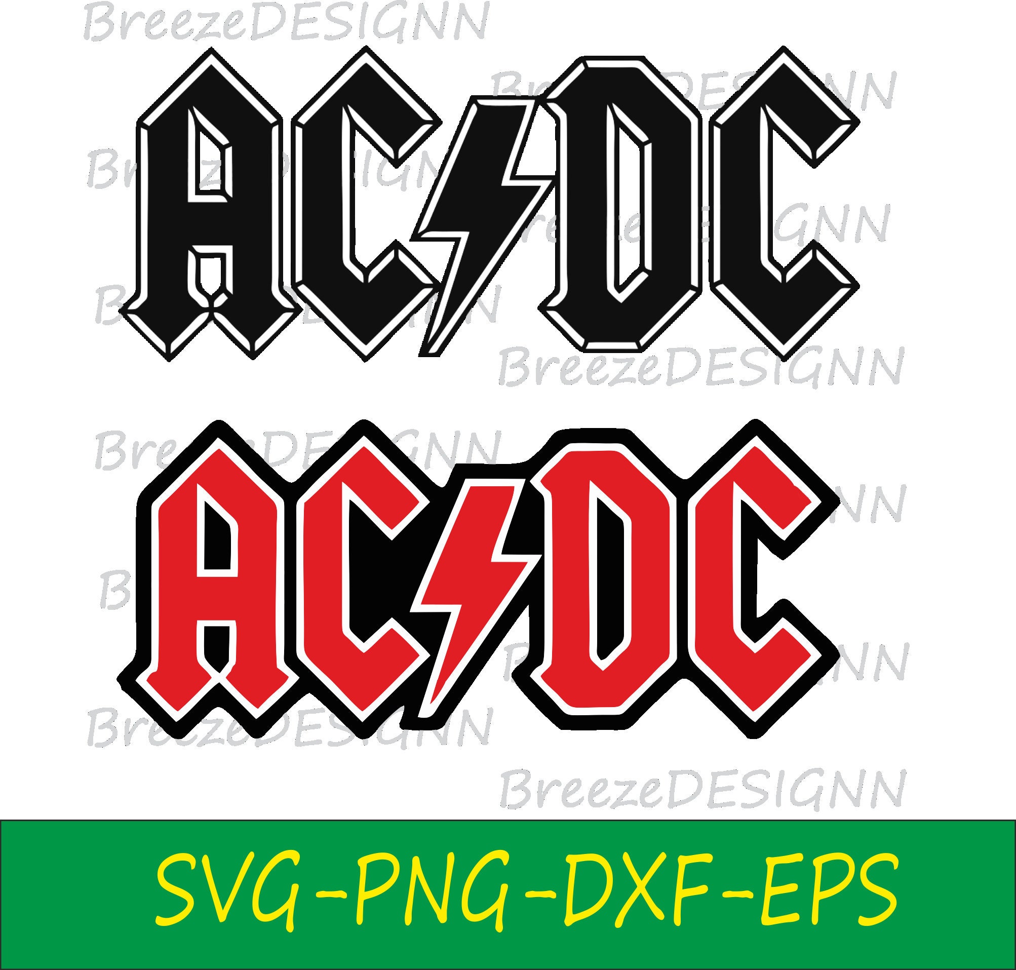 AC/DC Digital File, SVG, Png, Dxf, Eps, Cricut, Silhouette Etsy