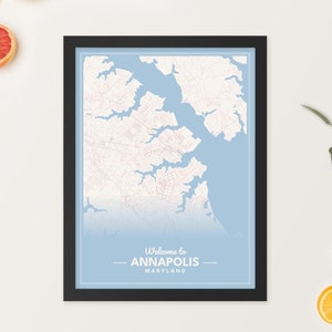 Carte des rues d'Annapolis, Maryland