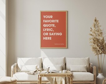 Póster enmarcado con cita personalizada: decoración del hogar personalizada