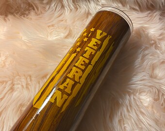 Woodgrain veteran tumbler