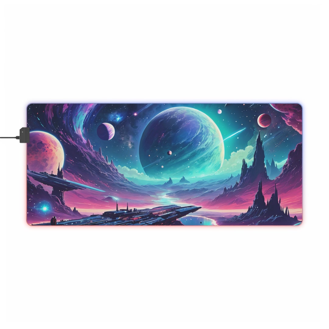 Pastel Space Desk Mat Nebula View Cute Aesthetic Stars and - Etsy