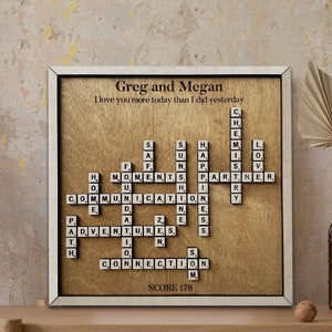 Personalisierte Scrabble-Paar Worte Der Liebe Rahmen, Weihnachtsgeschenk, Paar Worte Der Liebe, Benutzerdefinierte Buchstabenkacheln, Andenken Paar Geschenk