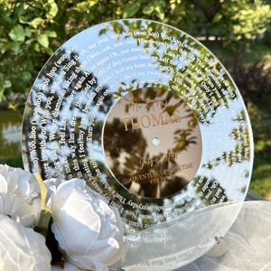 Custom Acrylic Vinyl  Decor, Wedding Song Lyrics Engraved, Plexiglass Anniversary Gift, First Dance Lyrics, Custom Song Lyric Art