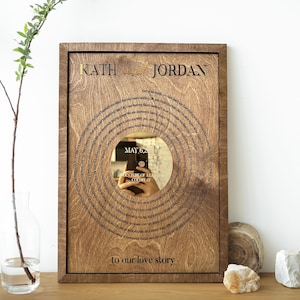 Custom Wooden Vinyl  Decor, Personalized Wedding Song Lyrics Engraved, Wooden Anniversary Gift, First Dance Lyrics, Custom Song Lyric Art