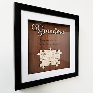 Personalized Grandma Puzzle Sign: Custom Wood Family Keepsake