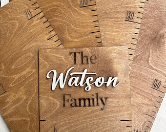 Grafico di crescita in legno personalizzato: decorazione per la cameretta dei bambini, ricordo di famiglia