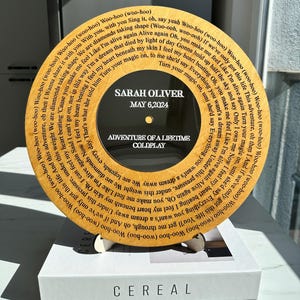 Custom Wooden Vinyl  Decor, Personalized Wedding Song Lyrics Engraved, Wooden Anniversary Gift, First Dance Lyrics, Custom Song Lyric Art