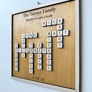 Personalised Scrabble Family Names Frame, Christmas Gift, Family Tree ...