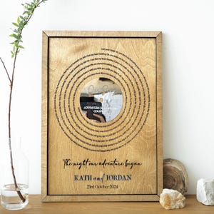 Custom Wooden Vinyl  Decor, Personalized Wedding Song Lyrics Engraved, Wooden Anniversary Gift, First Dance Lyrics, Custom Song Lyric Art