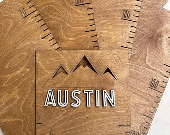 Tabella di crescita del legno personalizzata: decorazioni per la cameretta dei bambini in compensato di betulla