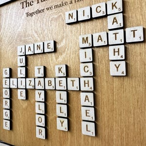 Personalised Scrabble Family Names Frame, Christmas Gift, Family Tree ...