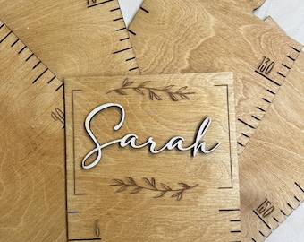 Tabella di crescita del legno personalizzata: decorazioni per la cameretta dei bambini in compensato di betulla