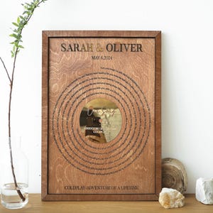 Custom Wooden Vinyl  Decor, Personalized Wedding Song Lyrics Engraved, Wooden Anniversary Gift, First Dance Lyrics, Custom Song Lyric Art