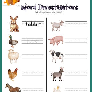 Farm Animals Worksheet: Preschool & Kindergarten Learning (PDF Printable)