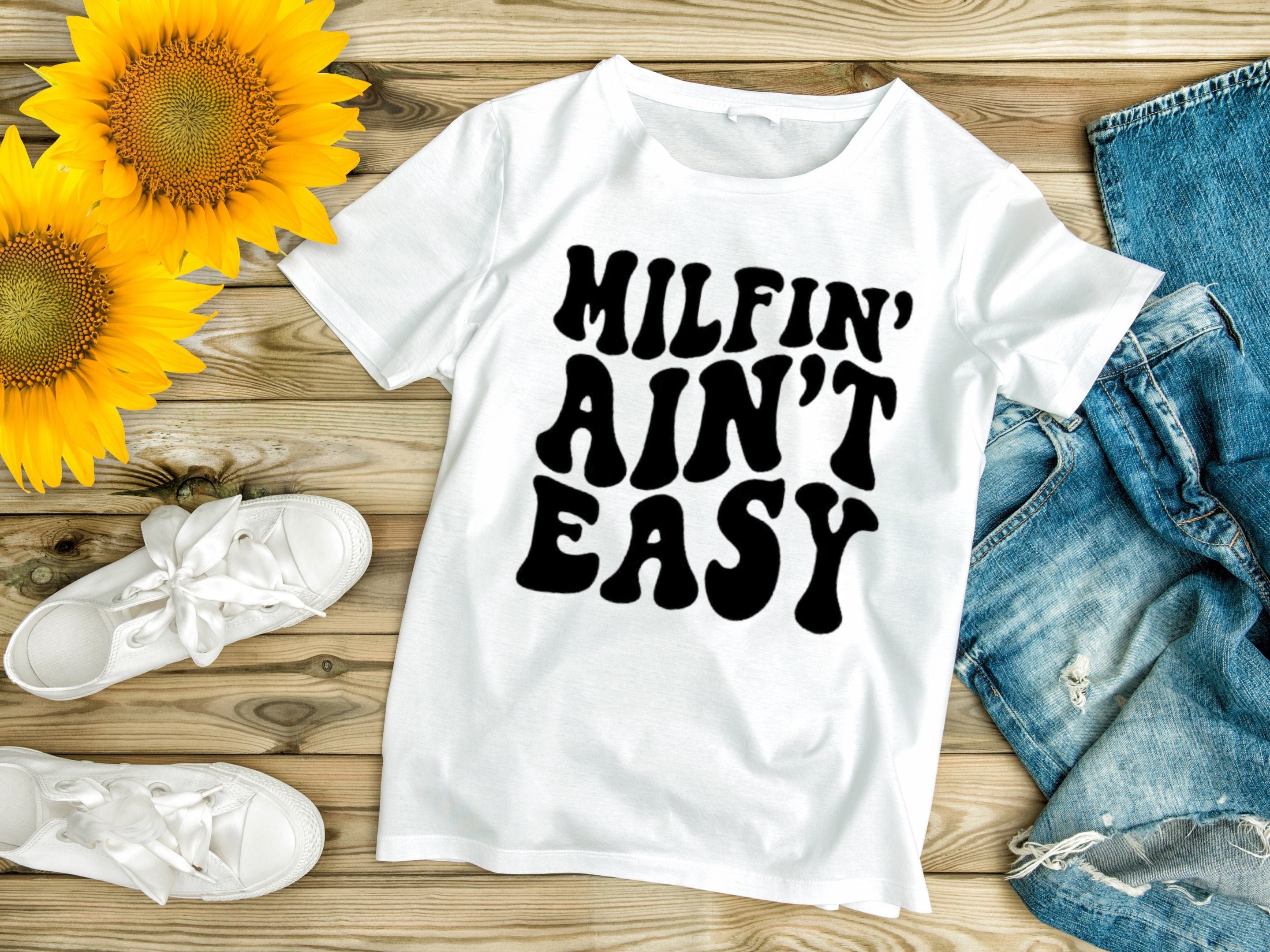Funny Milfin' Aint Easy Shirt Viral Tik Tok Tee Mom - Etsy