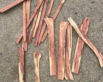 Live Edge Cedar Plant Climbing Stakes- Garden Markers DIY Craft Wood Planks