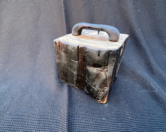 Tope de puerta de madera quemada rústica - Tope decorativo de viga quemada