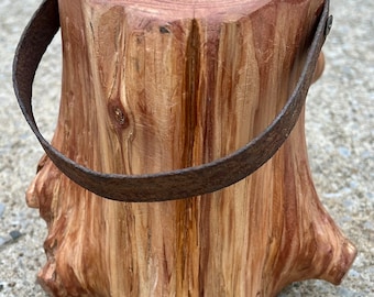 Tope de puerta de madera rústica - Tope de puerta decorativo de tronco de cedro