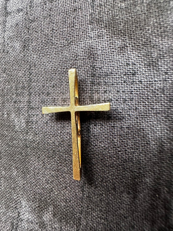 14k Yellow Gold Domed Cross Pendant Charm Jesus R… - image 3