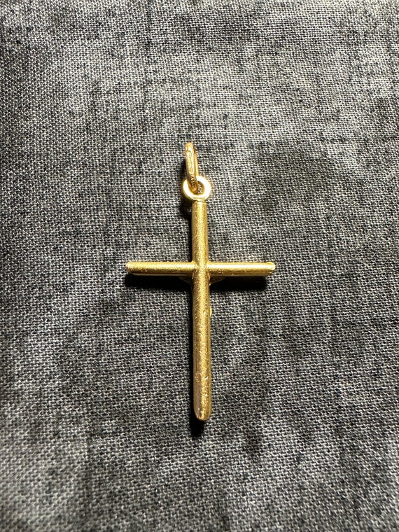 14k Yellow Gold Crucifix Pendant Charm Jesus Reli… - image 4