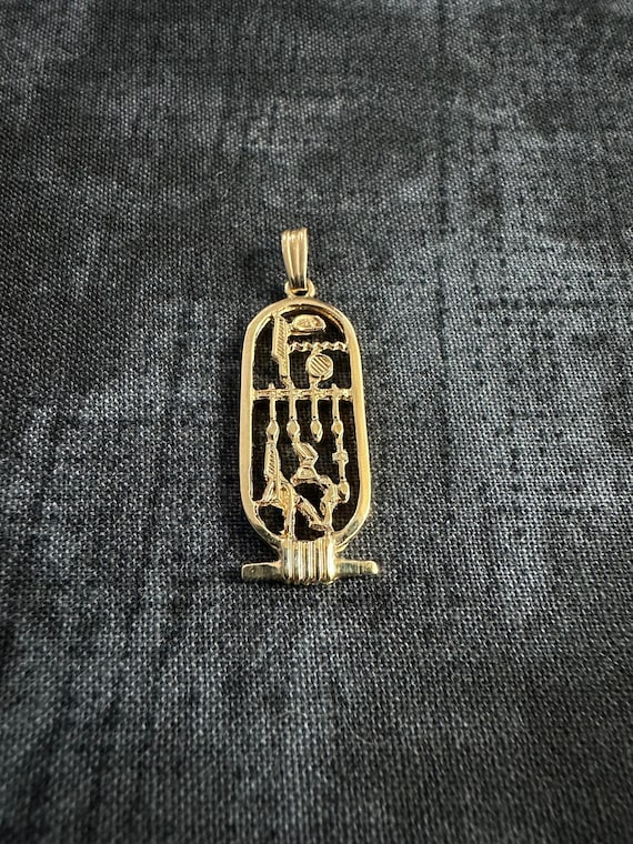 14k Yellow Gold Egyptian Hieroglyphic Pendant 3g