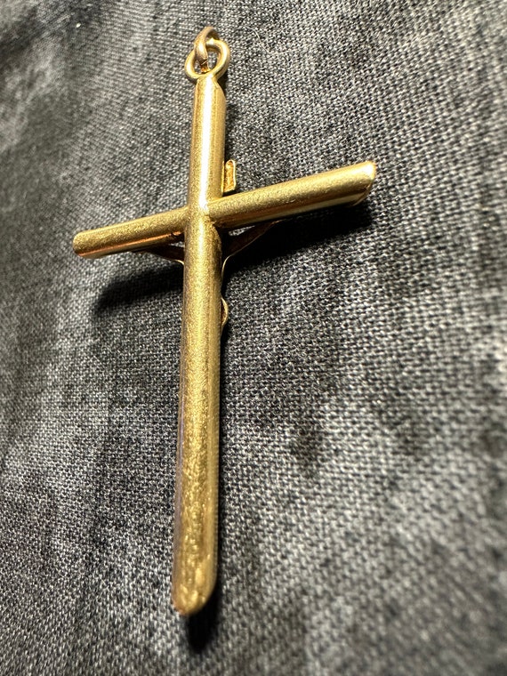 14k Yellow Gold Crucifix Pendant Charm Jesus Reli… - image 6