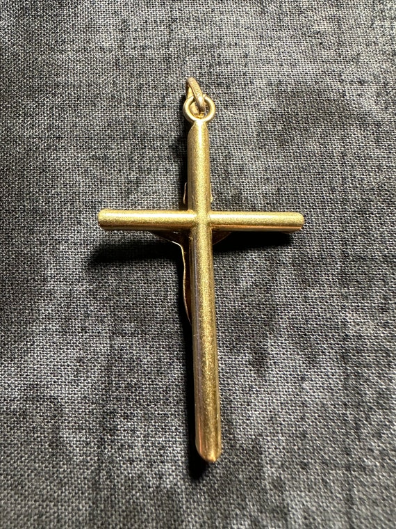 14k Yellow Gold Crucifix Pendant Charm Jesus Reli… - image 4