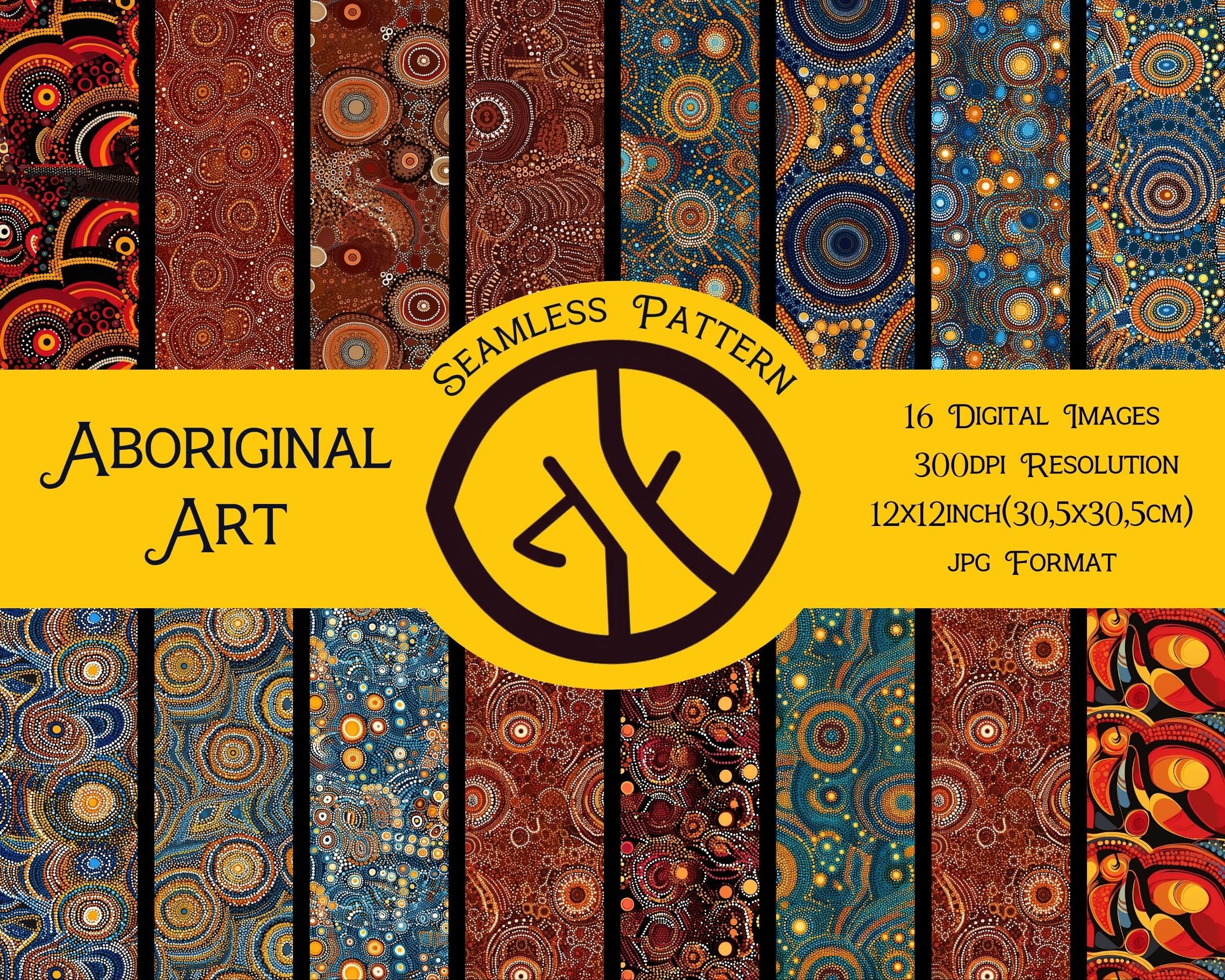 Bundle of 16 Aboriginal Art Originals Aboriginal Seamless Patterns for ...