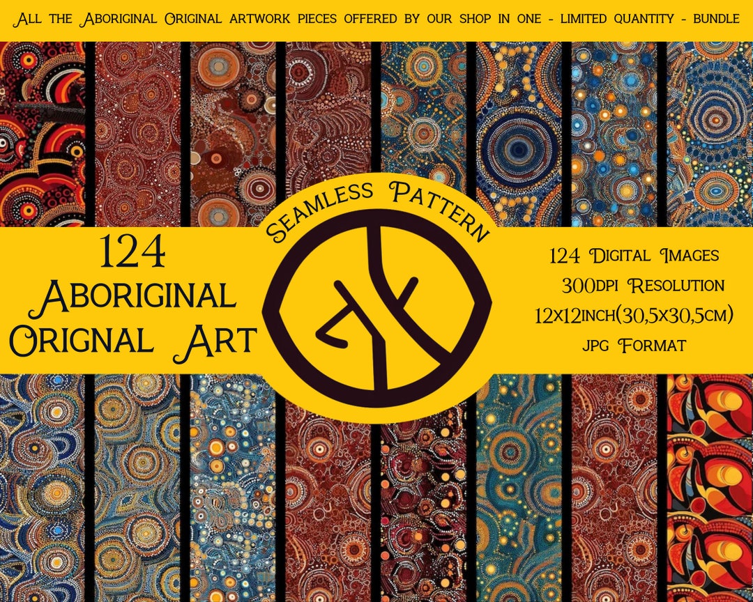 Bundle of 124 Aboriginal Art Originals : Aboriginal Seamless Patterns ...