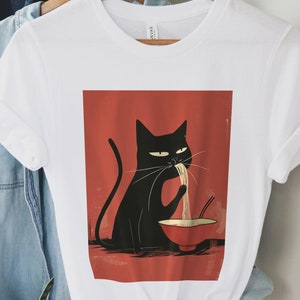 Maglietta Ramen Cat: maglietta per amanti dei noodles