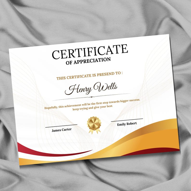 Editable Certificate of Appreciation Template PDF, Printable Award ...