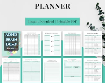 ADHD Brain Dump Planner Printable PDF, Mental Clarity Organizer, Focus & Productivity Journal, Mind Declutter Workbook, Instant Download
