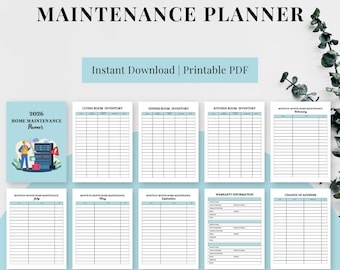 2026 Home Maintenance Planner Printable PDF, House Cleaning Schedule, Repair Tracker, Budget Organizer, Home Care Binder, Instant Download