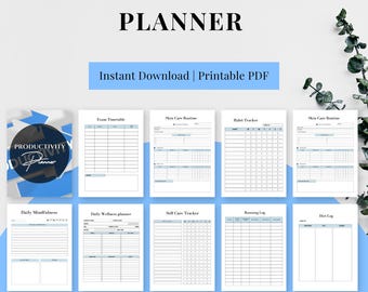 Produktionsplaner PDF zum ausdrucken, Tagesplaner, Ziele setzen & Zeitmanagement Journal, To-Do Liste, Fokus-Tracker, Sofort Download