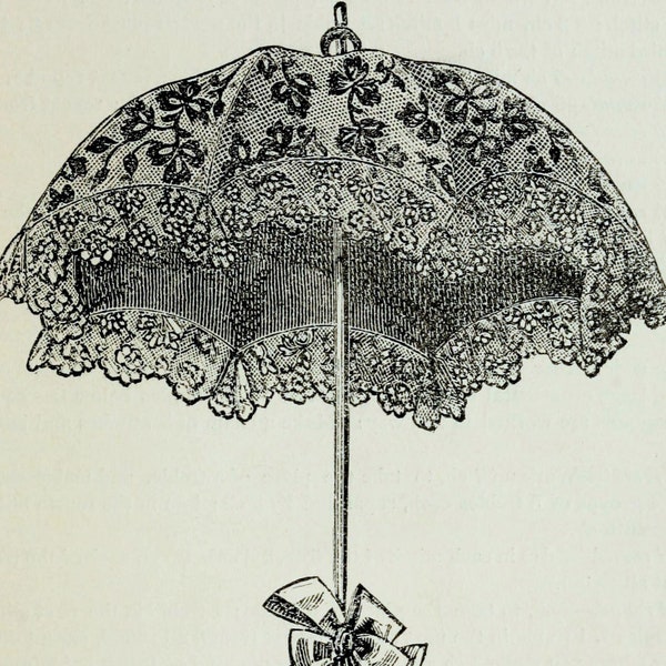 Regency Era Fashion Crochet Pattern Jane Austen Style Antique 1800s Pride Prejudice Victorian Parasol Umbrella Costume PDF Vintage DIY