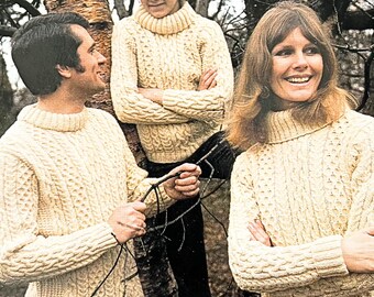 Modelli PDF per maglioni a maglia a trecce Aran irlandesi vintage autentici