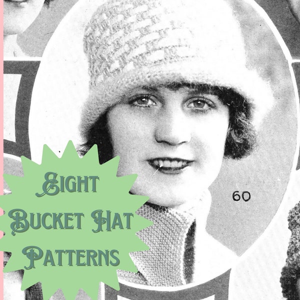 Nearly Free Bucket Hat Pattern Crochet Cloche Hat Women Crochet Hat Pattern PDF Instant Download Digital Vintage 1920s Retro Cap Festival