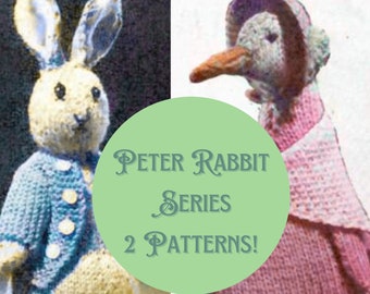 Peter Rabbit Jemima Puddle Duck Knitting Pattern Beatrix Potter Childrens  Books Kids Toys PDF Digital Download Vintage Scrap Yarn Fingering